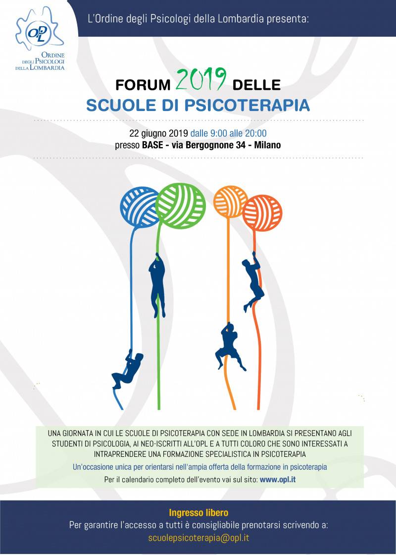 FORUM 2019 DELLE  SCUOLE DI PSICOTERAPIA